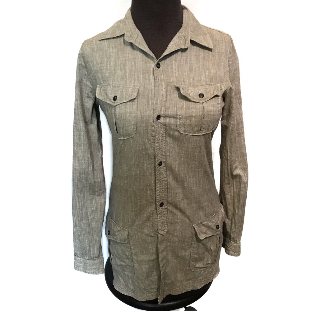 Rag & Bone Brown Button Up Shirt {A7}